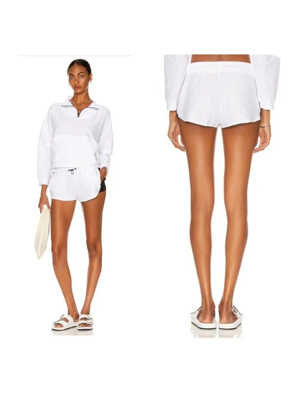 Koral Power Netz Black And White Mesh Pockets Logo Shorts Sz S